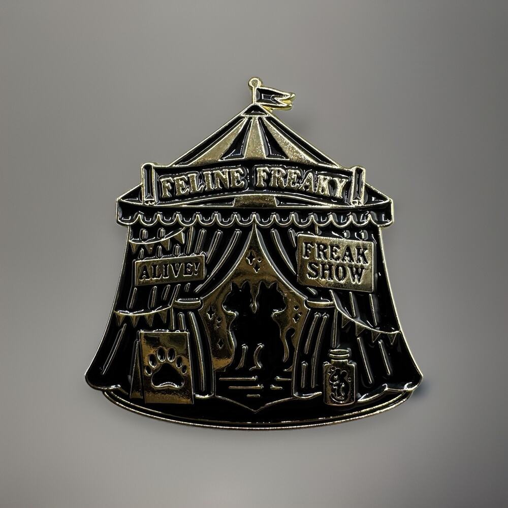 Kawaii Krypt Black & Gold Blind Pin Hot Topic Exclusive New FELINE FREAKY TENT